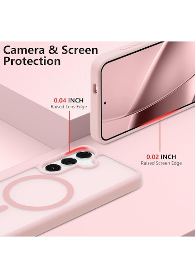 Samsung Galaxy A27 Ile Uyumlu Kılıf Magsafe Şarj Özellikli Mat Arka Yüzeyli Kapak Pudra