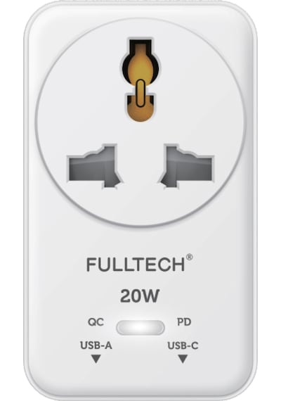 Fulltech Ftr-27 20w Pd Hızlı Şarjlı Akım Korumalı Kompakt Priz Beyaz Usb-c & Usb-a Çıkışlı 2500w G Kablosuz