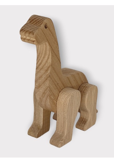 Cwwtoys Dinos Boyasız Ahşap Dinozor Oyuncağı, Masif Kayın, 18 Ay+