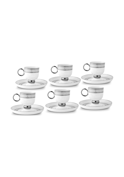 Aryıldız Aurelia Silver 12 Parça 6 Kişilik Kahve Fincan Takımı 90 Ml Çok Renkli