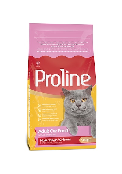 Proline Renkli Taneli Tavuklu Yetişkin Kedi Maması 1200 G