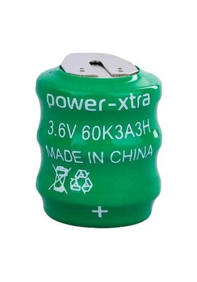 Power-xtra 3s1p - 3.6v 60 Mah Ni-cd Şarjlı Buton Pil - 3 Pinli
