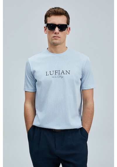 Lufian Love Modern Grafik T- Shirt Mavi Mavi 111020238100300 Mavi