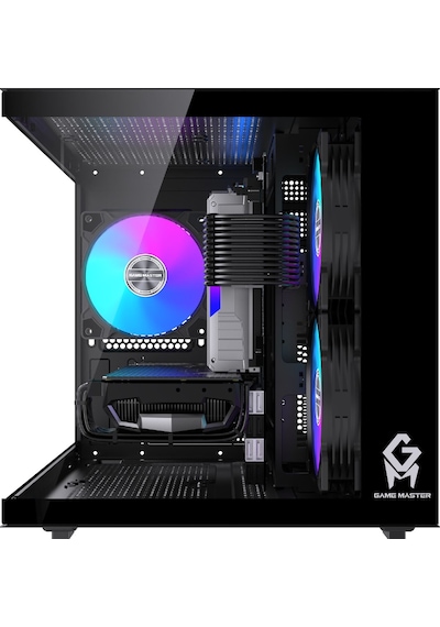 Gm-x1 Tuştan Değişmeli 3x Rgb Fanlı Gaming Mini Akvaryum M-atx Siyah Kasa