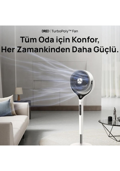 Dreo Smart Turbopoly Fan 565s Beyaz Vantilatör