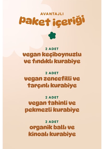 Humm Organic Organik Tatlı Kurabiye Atıştırmalık 8 x 55 G
