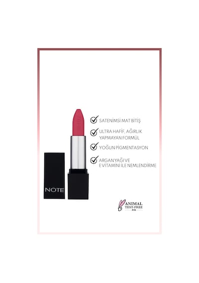 Note Cosmetique Mattever Lipstick Yarı Mat Saten Bitişli Ruj 14 Dear Cherry - Pembe