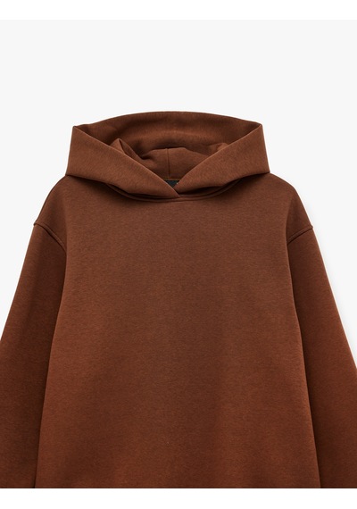 Koton Üç İplik Şardonlu Uzun Kollu Kapüşonlu Basic Sweatshirt Kahverengi 6wak10032ek Kahve Koton Üç İplik Şardonlu Uzun Kollu Kapüşonlu Basic Sweatshirt Kahverengi 6wak10032ek Kahve