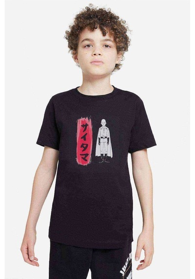Tshirthane Anime One Punch Man Baskılı Unisex Çocuk Siyah T-Shirt (528299614)