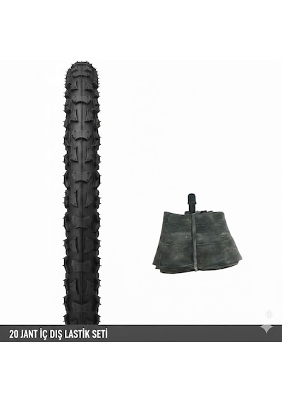 Güçlü Bisikletmotosiklet 20 Jant Bisiklet İç Dış Lastik Seti - 20x1.75/2.125 Uyumlu - Dış Lastik + İç Lastik Oto Kalın Sibop