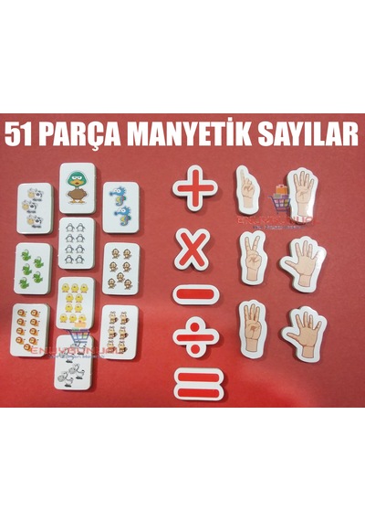 Diytoy Manyetik Sayılar Ve Şekiller 51 Parça Eğitici Öğretici Set