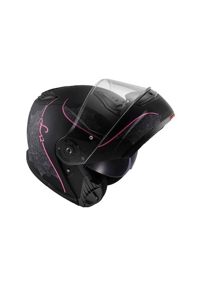 Ls2 Strobe 2 Lux Çene Açılır Motosiklet Kaskı Siyah - Pembe