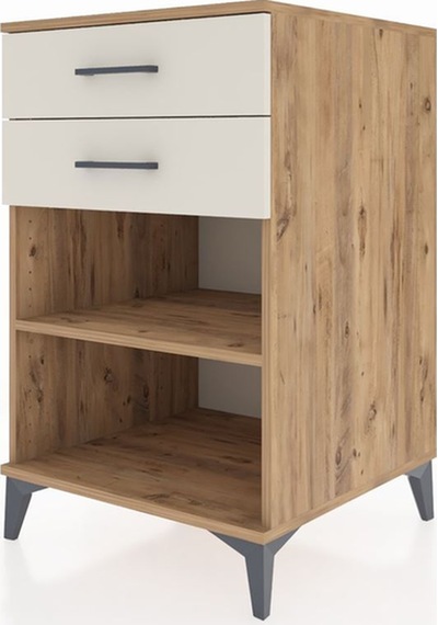 Kronos Komodin Tek Raflı 2 Çekmeceli 60x59x96 Çam-aytaşı Atlas Çam