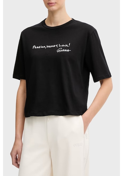 Guess Bayan T Shirt V6rı09 I3z14 Jblk Siyah Siyah