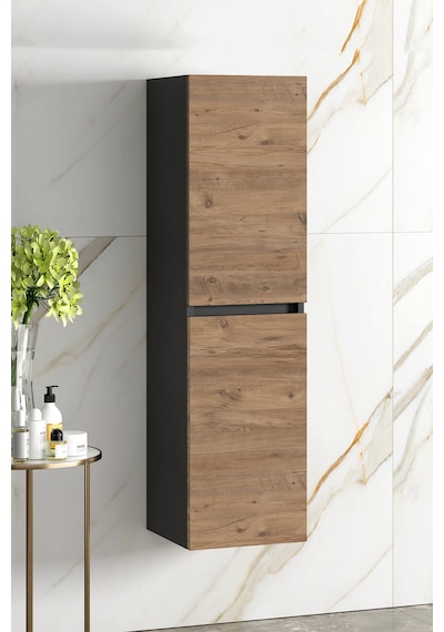 Yıldız 35 130 Cm Antrasit Gri Mat-Atlantik Çam Mdf Asma Banyo Boy Antrasit - Atlantik Çam