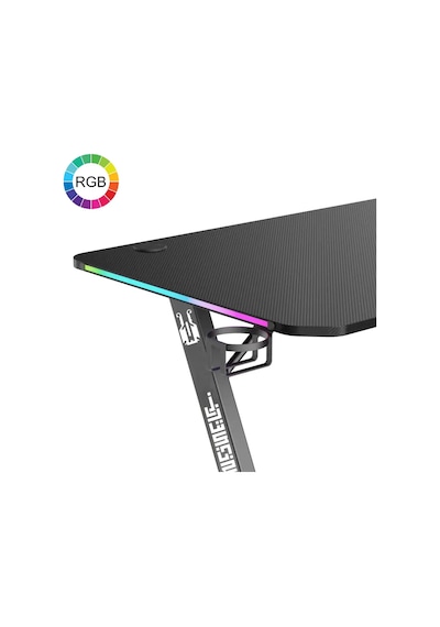 Vıyero Armor Gd-12002e-2-blk Z Ayak Rgb Karbon Fıber E-spor Oyuncu Masası Siyah