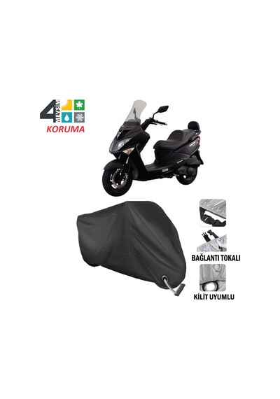 Sym Joyride Evo 200I Motosiklet Brandası ( Kilit Uyumlu - Siyah