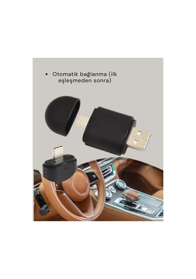 Kablosuz Carplay Ve Android Auto Dönüştürücü Usb-a & Type-c Girişli Akıllı Adaptör Sarı