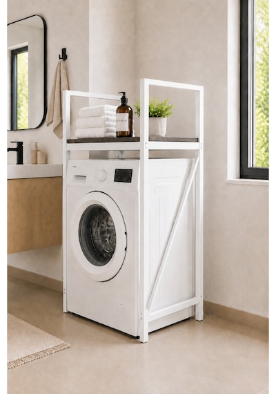Lifos Siyah/beyaz Raflı Çamaşır Makinesi Dolabı Kurutma Makinesi Dolabı Metal Banyo Dolabı Lifos Siyah/beyaz Raflı Çamaşır Makinesi Dolabı Kurutma Makinesi Dolabı Metal Banyo Dolabı