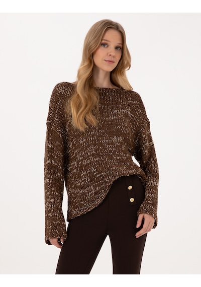 Pierre Cardin Kadın Kahverengi Kazak /triko 50324797-vr029 Kahverengi