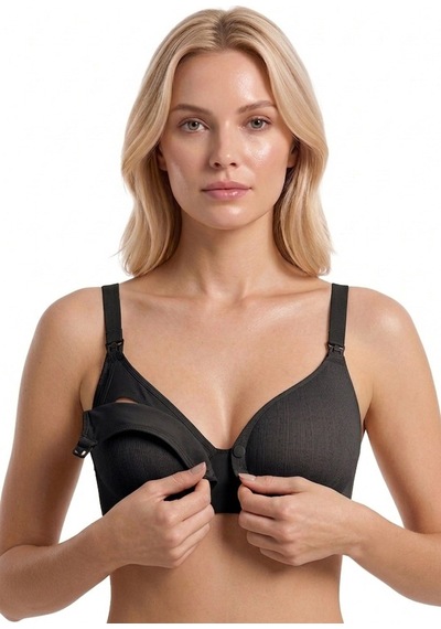 Cottonill Seamless Bra - Mavelle Siyah Lazer Kesim Klipsli Ve Çıtçıtlı Önü Açılabilir Emzirme Sütyeni Cottonill Seamless Bra - Mavelle Siyah Lazer Kesim Klipsli Ve Çıtçıtlı Önü Açılabilir Emzirme Sütyeni