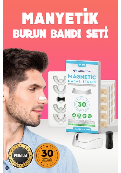 Wealtivo Horlama Önleyici Burun Bandı Beyaz 30'lu Set