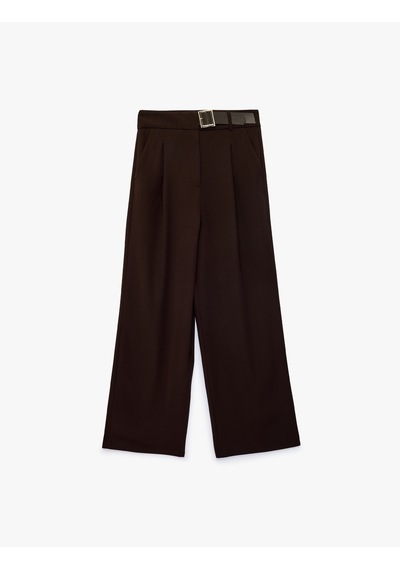 Koton Rahat Kalıp Yüksek Bel Krep Kumaş Kemer Detaylı Geniş Paça Pantolon Kahverengi 7wak40046uw Kahve Koton Rahat Kalıp Yüksek Bel Krep Kumaş Kemer Detaylı Geniş Paça Pantolon Kahverengi 7wak40046uw Kahve