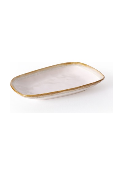 Keramika Shizen Krem Tetra Kayık Tabak 28 Cm 2 Adet Q44
