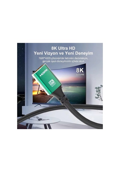 8k Hdmı 2.1 Görüntü Kablosu Uzatıcı - Erkek Dişi Dönüştürücü 48gbps Ultra Hd Aktarım Kablosu-hc800220f