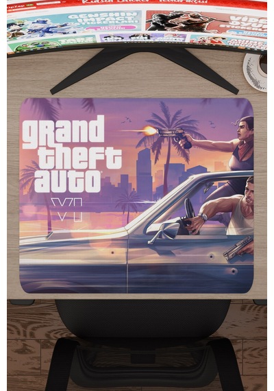 Gta 6 Kaymaz Dikişli Kauçuk Oyuncu Mousepad V2 - 48x40 Xl Gaming Mouse Pad Fare Altlığı