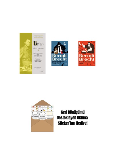 Bertolt Brecht - Bütün Oyunları 2 Ciltli + Efendi Puntila Ve Uşağı Matti + Gecede Trampet Sesleri + Okuma Sticker'ları