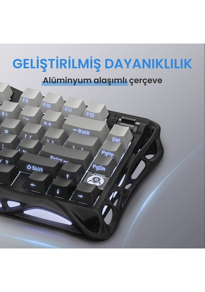 Gravastar K1 Mekanik Gaming Klavye, M1 Pro Kablosuz Optik Mouse Ve Mousepad Oyuncu Seti, Gradient Bl Optik