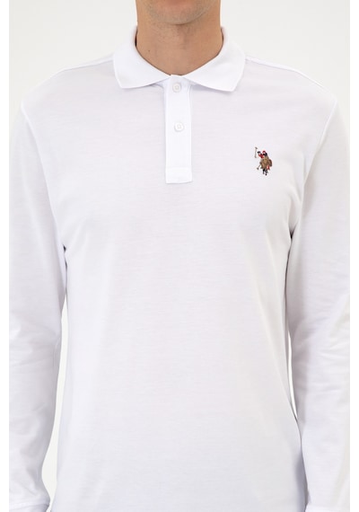 U.S. Polo Assn. Erkek Regular Fit Polo Yaka Beyaz Basic Sweatshirt 50313772-VR013 U.S. Polo Assn. Erkek Regular Fit Polo Yaka Beyaz Basic Sweatshirt 50313772-VR013