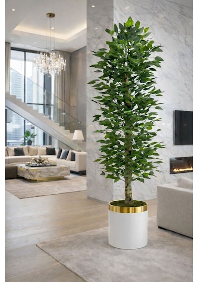 Benjamin 150 Cm Yapay Ağaç Lux Metal Dekoratif Saksı Dahil Yeşil