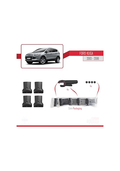 Ford Kuga 2013-2018 Arası Fly Model Ara Atkı Tavan Barı Siyah