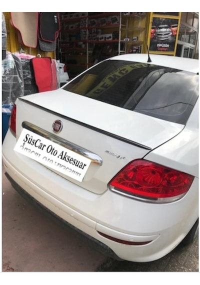 Fiat Linea 2007-2015 Uyumlu Bagaj Üstü Spoiler Bagaj Çıtası Piano Black Parlak Siyah