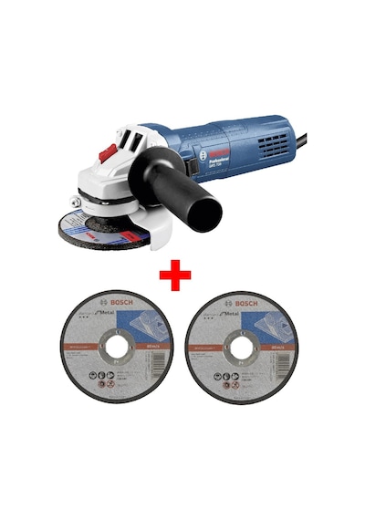 Bosch GWS 750 Avuç Taşlama Makinesi 115mm Spiral + 2 Adet 115mm X 2.5mm Düz Metal Kesme Diski