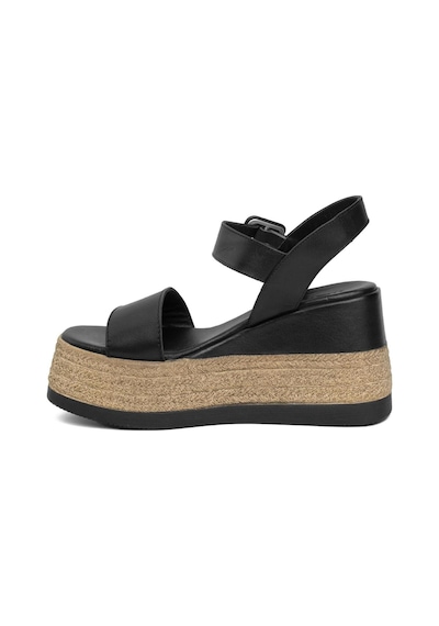 Mammamia D24ys-1745 Kadın Deri Sandalet D24YS-1745-R7307 Siyah