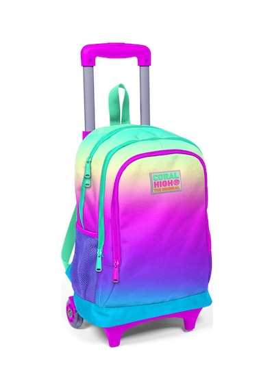 Coral High Kids Renkli Işıklı Tekerlekli Üç Bölmeli Çekçekli Sırt
