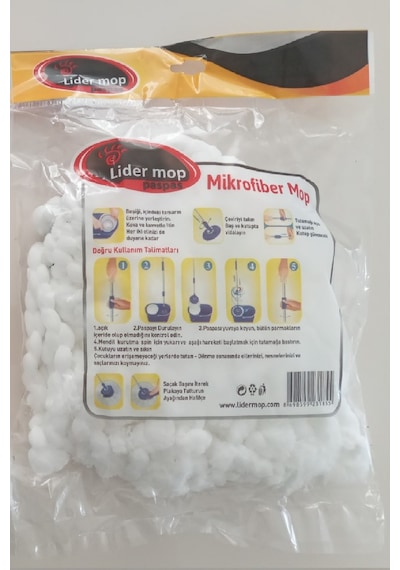 Lider Mikrofiber Yuvarlak Mop Paspas Vileda Ucu 3 Adet