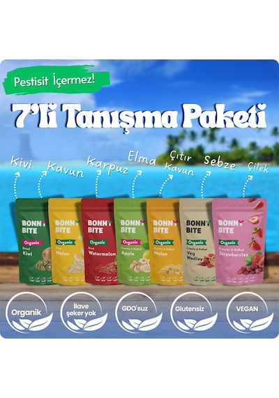 7'li Tanışma Paketi Kurutulmuş Organik Karışık Atıştırmalık Paketi Diğer