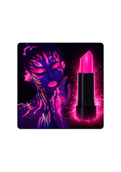 Uv Neon Pembe Ruj Karanlıkta Parlayan Makyaj Boyası - Jymj-874143