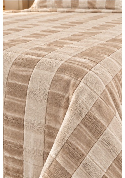 Kapreo Home Hennesey 3 Parça Comforter Yorgan Yatak Örtüsü Seti Çift Kişilik 240x260 Açık Kahverengi