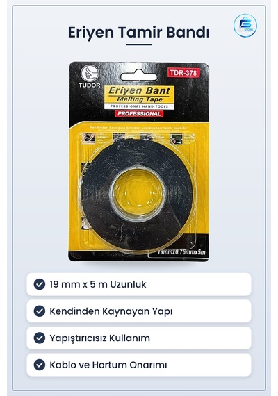 Eriyen Bant 19 Mm X 5 M Kendinden Kaynayan Yapıştırıcısız Tamir B