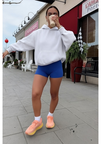 Benroma 3 İplik Penye Kadın Düz Renk Sweatshırt Beyaz
