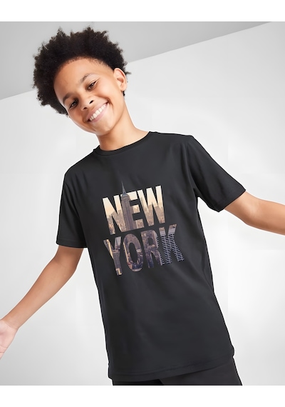 Uyguntarz Çocuk Newyork Baskılı Pamuklu Tshirt Siyah