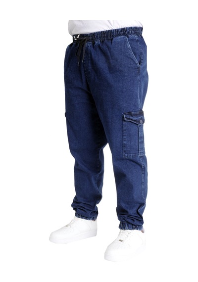 Mode Xl Battal Beden Erkek Kot Pantolon Chıef Blue Lastikli 23919 Lacivert Lacivert