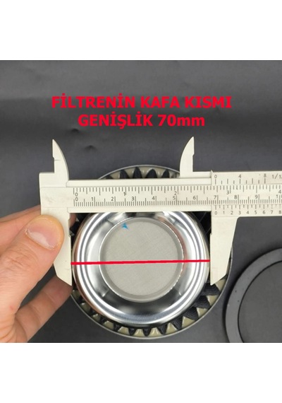 Açık Hava Filtresi Krom Kaplı 2 Aparatlı Gri Renk Huni Tip-90mm-73mm-60mm