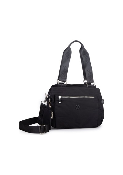 Nas Bag Kadın Çok Bölmeli Orta Boy Çapraz Omuz Çantası 30x24 Cm Siyah Diğer