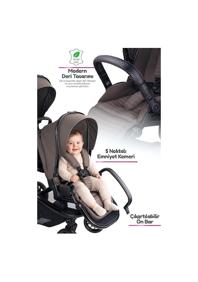 Prego İbiza New Pro İkiz Bebek Arabası Kahve